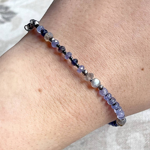 Náramok iolit, tanzanit, spinel, labradorit E065 — foto 3
