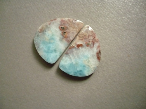 Pár kabošonů - larimar 27 mm, č.44 — foto 2
