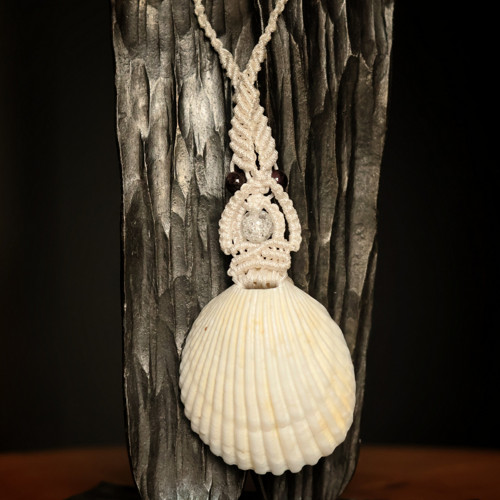 Macrame náhrdelník mušle — foto 3
