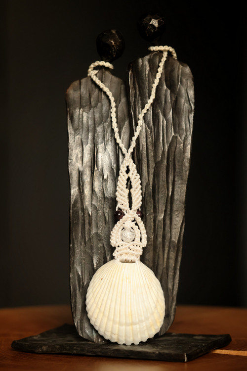 Macrame náhrdelník mušle — foto 2