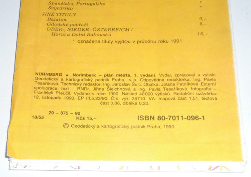 Turistická MAPA • Plán města Norimberk, 1990 — foto 6