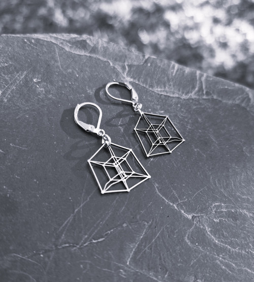 Ocelové náušnice*geometrie*3D — foto 3
