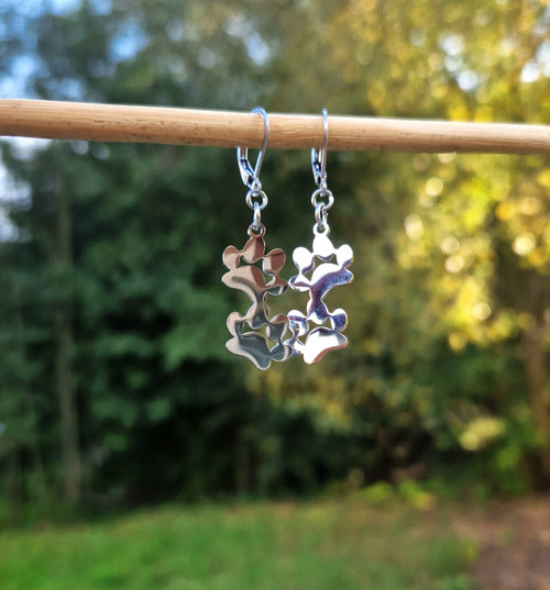 Ocelové náušnice*dvě tlapky — foto 3