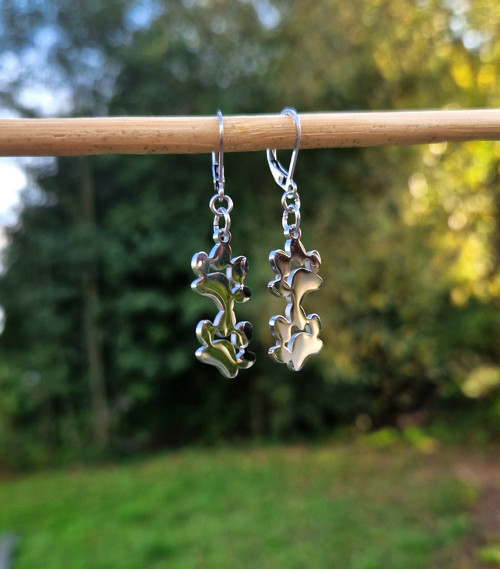 Ocelové náušnice*dvě tlapky — foto 5