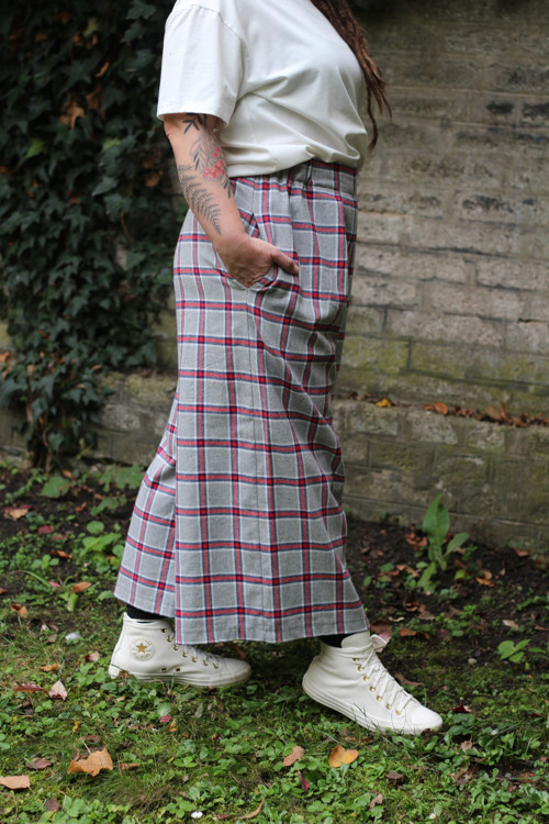Culottky z flanelu kostkované — foto 4
