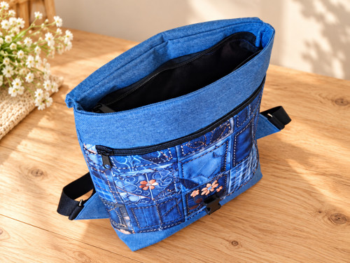 Batoh Nhala - patchwork denim — foto 4
