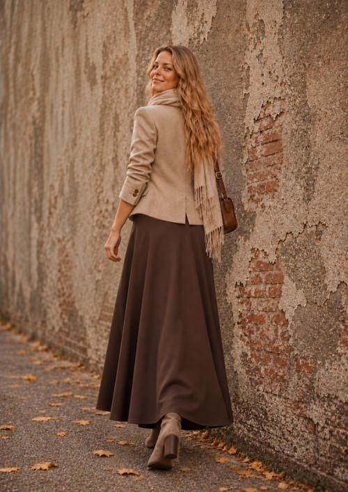 Půlkolová Sukně - Hnědá — foto 3