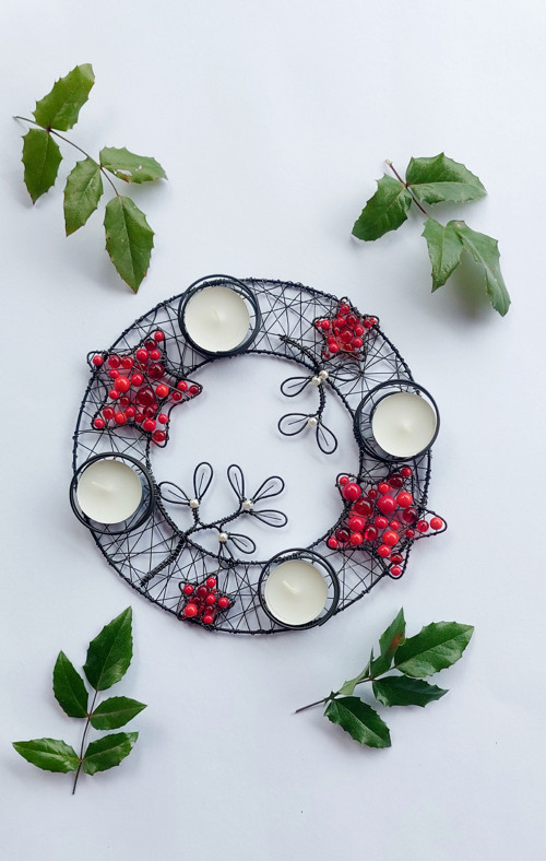 Drátovaný adventní věneček — foto 5