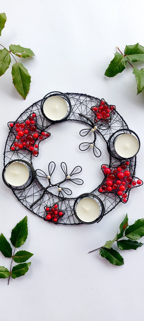 Drátovaný adventní věneček — foto 2