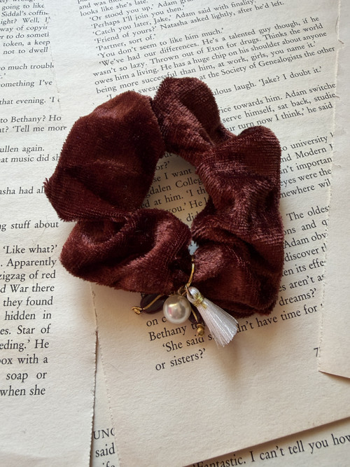 Podzimní kavárna - sametová scrunchie — foto 2