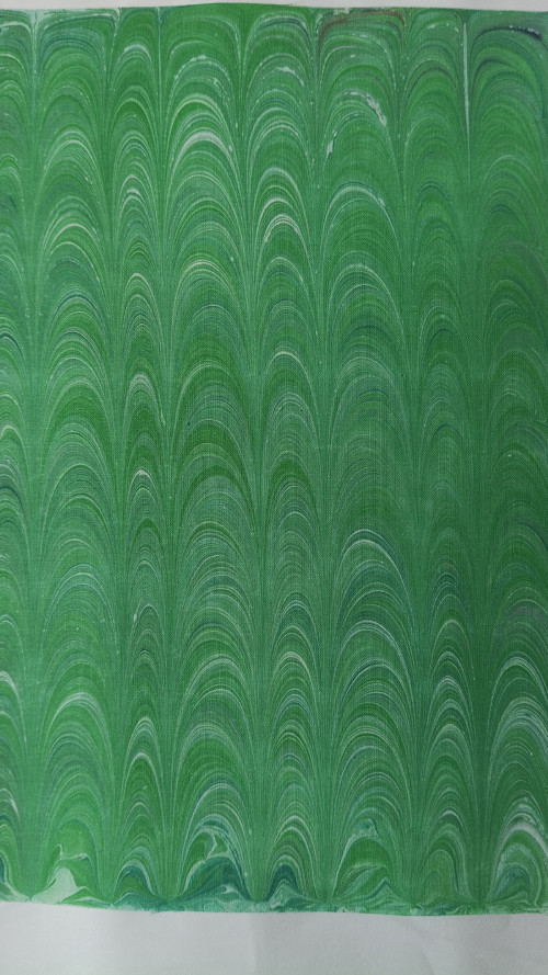 EBRU na plátně - Loubí v zelené — foto 2