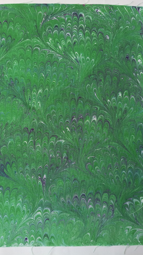 EBRU na plátně - Vějířky — foto 2