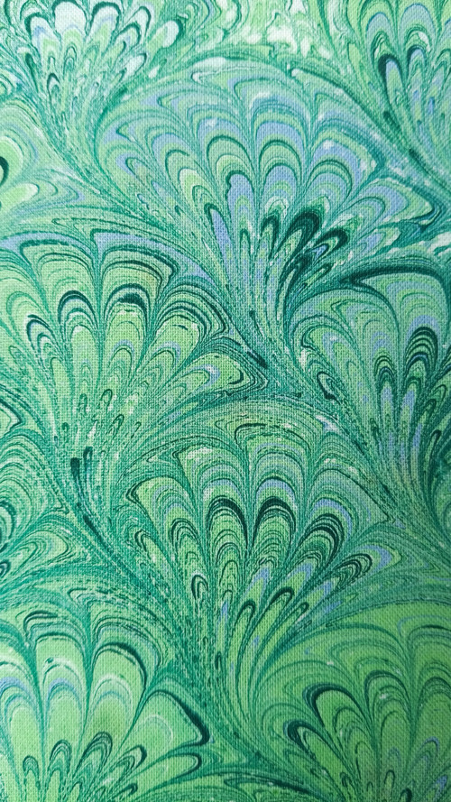 EBRU na plátně - Vlnky — foto 2