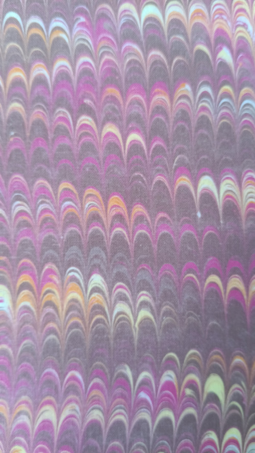 EBRU na plátně - Vlnky červenohnědé — foto 2
