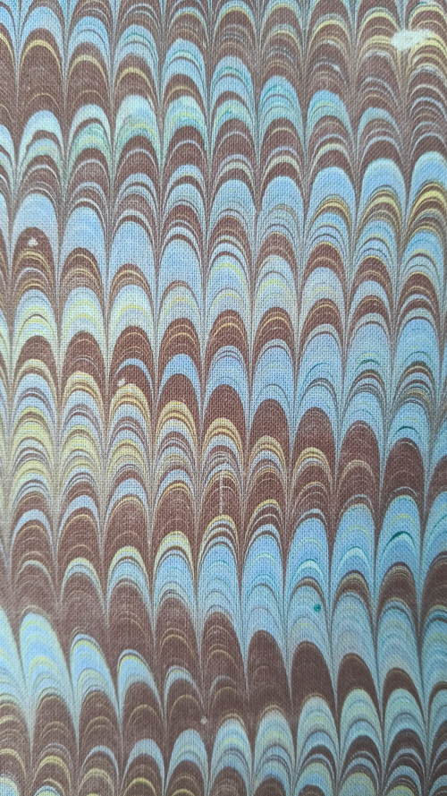 EBRU na plátně - Vlnky hnědomodré — foto 2