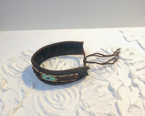 Dámský - Boho polished ručně tkaný náramek — foto 2