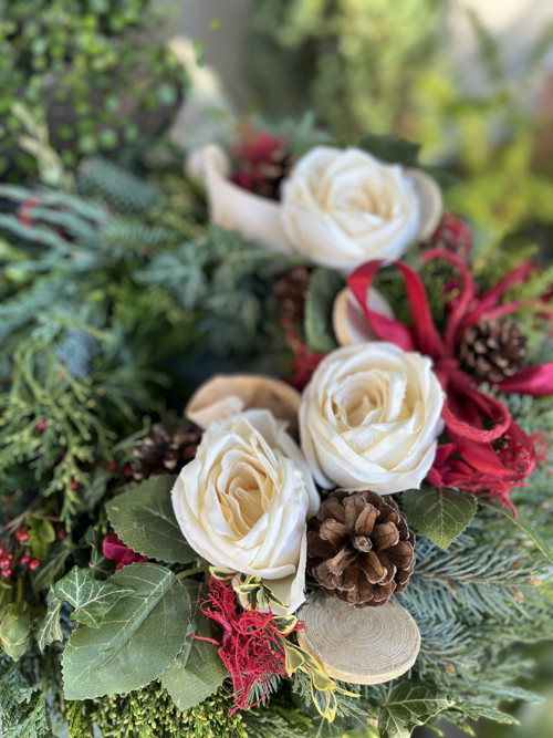 Dušičkový věnec s květy - průměr 45cm — foto 6