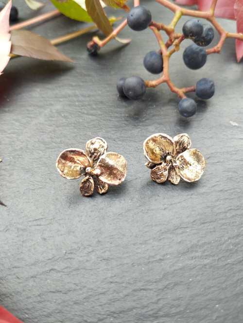 Náušnice Orchidej – růžový bronz — foto 2