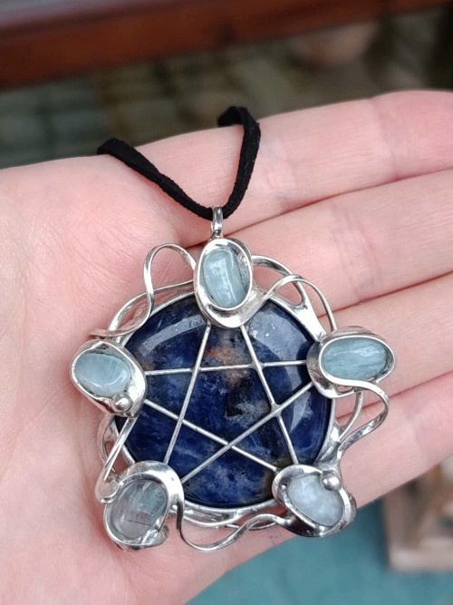 Pentagram lapis lazuli a akvamarín — foto 6