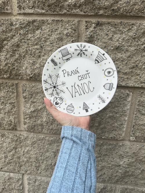 Vánoční malovaný talíř - Pravá chuť Vánoc — foto 3