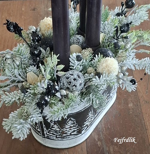 Adventní svícen ,,antracit a sníh,, — foto 3