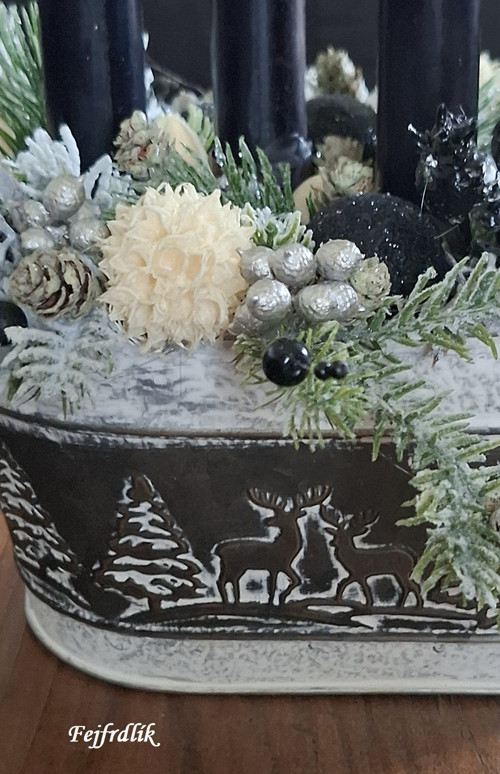 Adventní svícen ,,antracit a sníh,, — foto 4