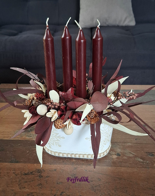 Adventní svícen,, eukalyptová elegance,, — foto 4