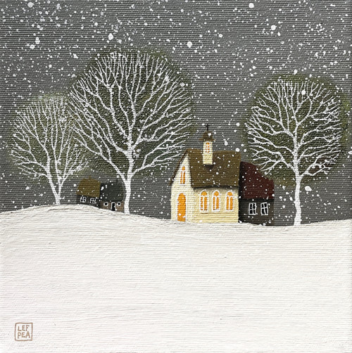 V bílé peřince / originální obraz - 20x20 cm — foto 2