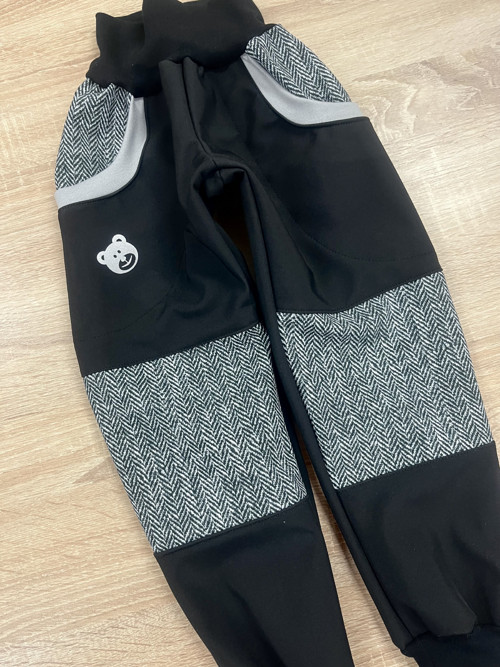 Softshellové kalhoty 98/104 černé — foto 3