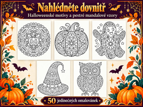 Halloweenské mandaly – 50 omalovánek PDF — foto 4