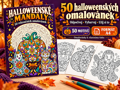 Halloweenské mandaly – 50 omalovánek PDF — foto 5