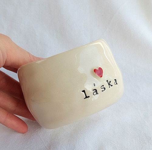 Keramický kalíšek - "láska" — foto 2