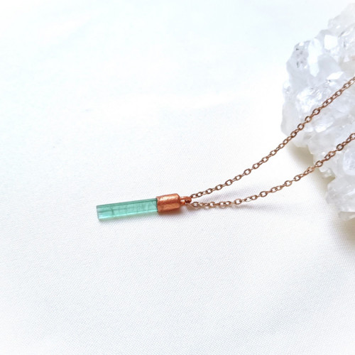 Modro-zelený turmalín krystal - náhrdelník — foto 6