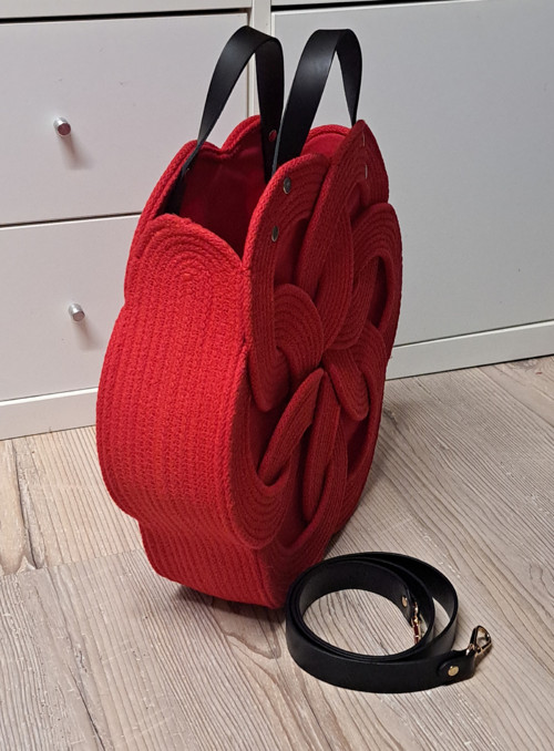 Kabelka FLOWER - červená — foto 2