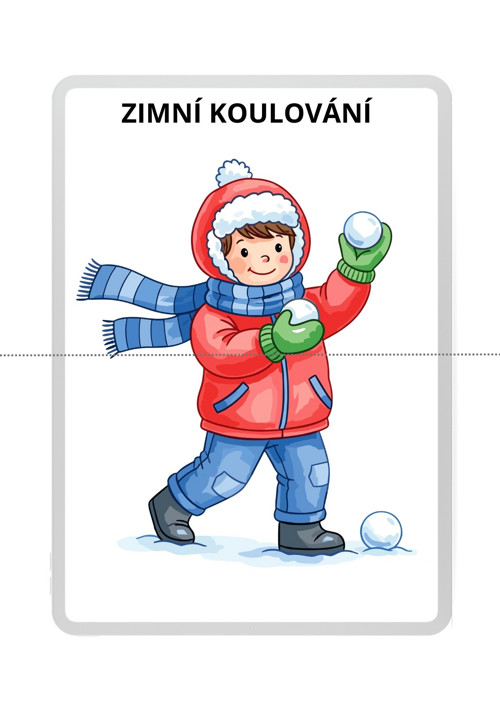 Půlené karty ZIMA ,23 karet A4, — foto 2