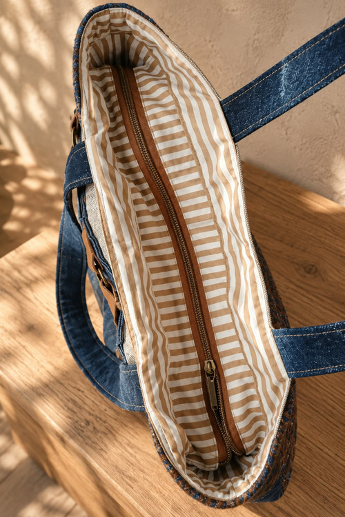 Ántré- Maxi Denimová kabela " Tote Brown " — foto 4