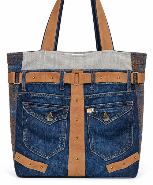 Ántré- Maxi Denimová kabela " Tote Brown " — foto 3