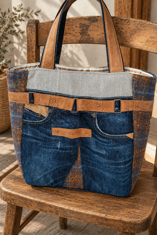 Ántré- Maxi Denimová kabela " Tote Brown " — foto 2