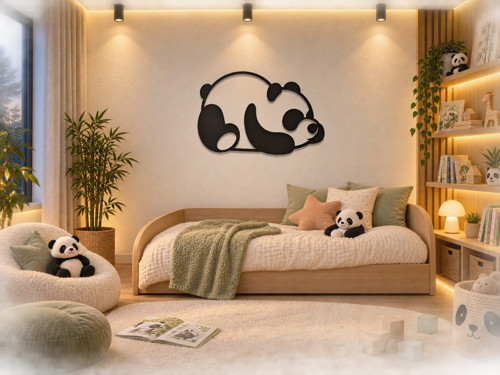 Spící panda – 3D dekorace na zeď — foto 2