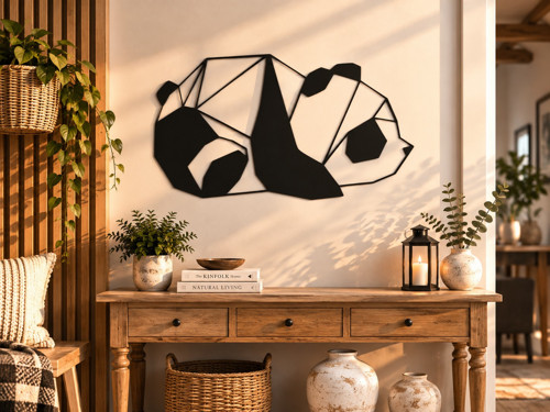 Geometrická panda – 3D dekorace na zeď — foto 2