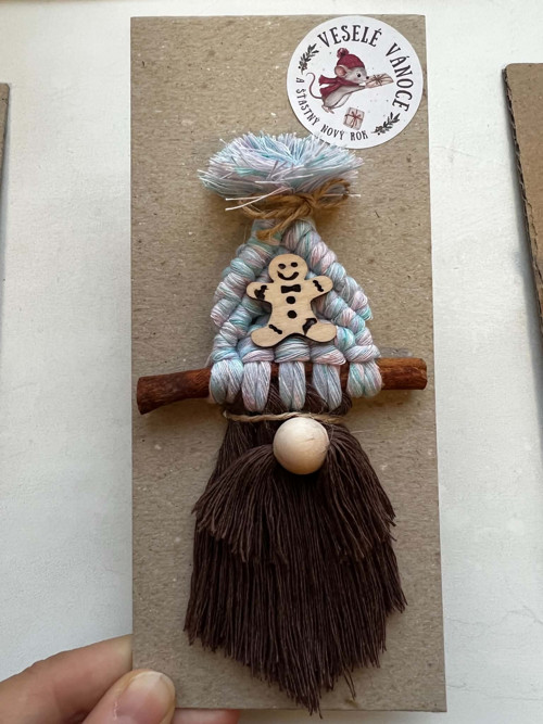 Macrame vánoční skřítek Cinnamon — foto 4