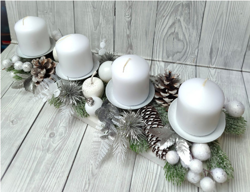 Adventní štola ve stříbrnobílé — foto 2