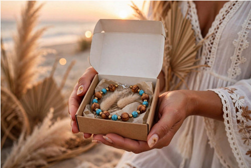 Luxusní BOHO náramek se dřevem — foto 5