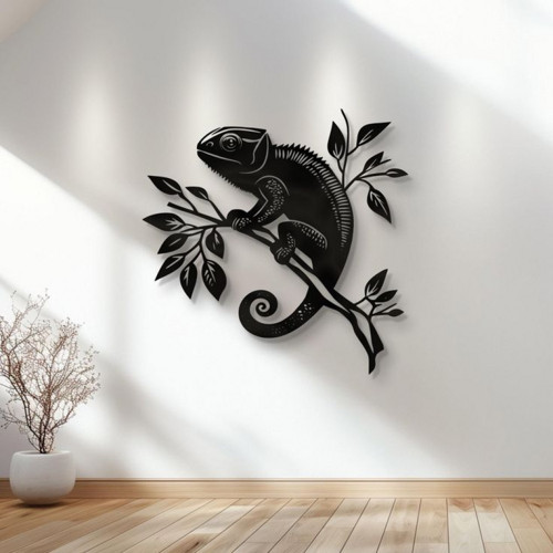 Chameleon na větvi – 3D dekorace na zeď — foto 2