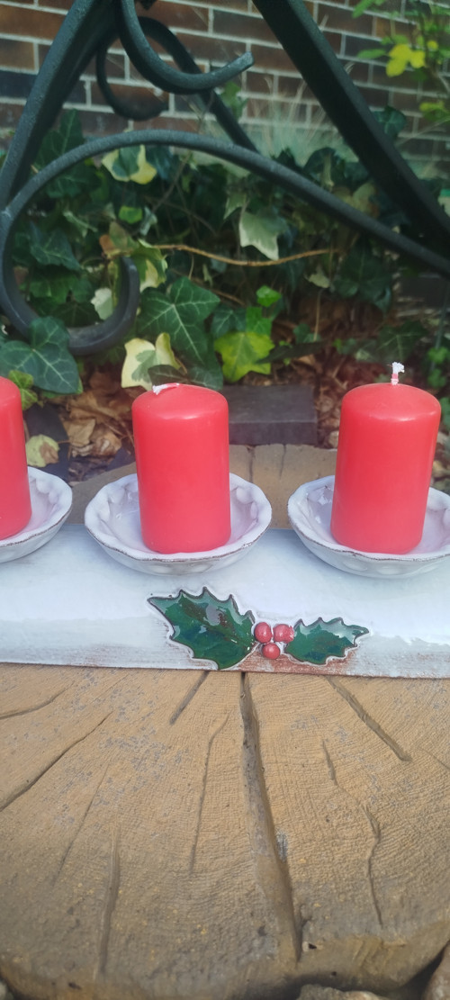 Adventní svícen - cesmína — foto 4