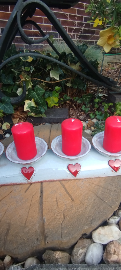 Adventní svícen - srdce — foto 2