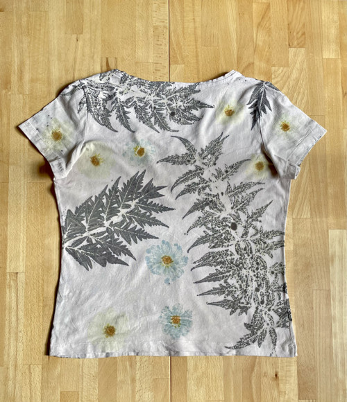 Bavlněné tričko ecoprint — foto 4