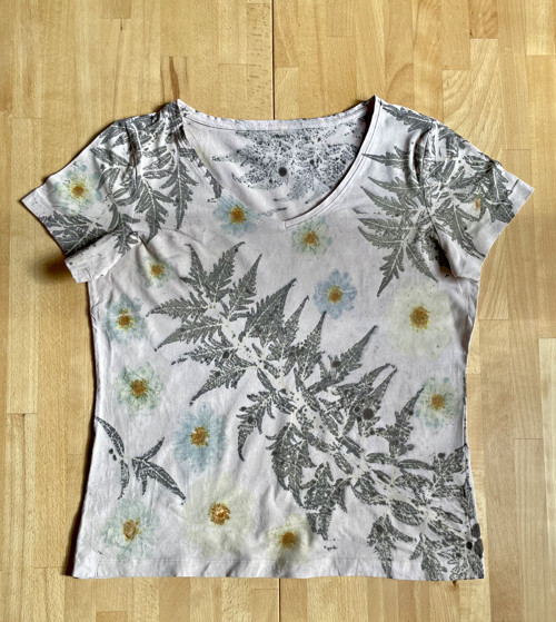 Bavlněné tričko ecoprint — foto 3