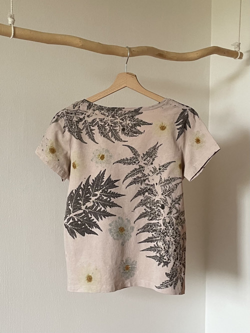 Bavlněné tričko ecoprint — foto 2
