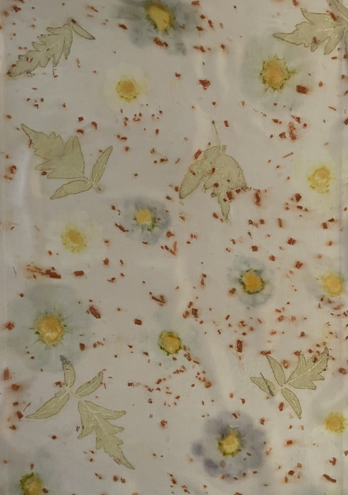 Hedvábná šála ecoprint — foto 2